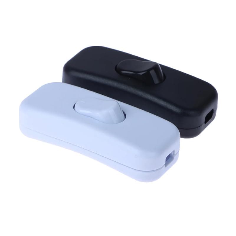Inline Cord Switch 110-250v 100W Torpedo Switch Control Cable Line Switch On-Off Control Feed-Through Rocker Switch for Table Lamp Desk Light (White)