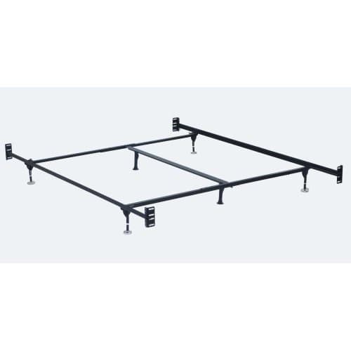Queen / Eastern king size non adjustable style bed frame with glides with headboard / footboard attachment