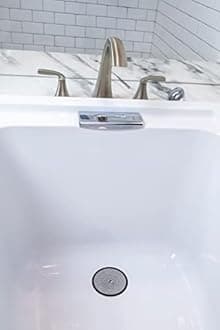 S&T INC. Shower Drain Hair Catcher for Bathroom, Hair Catcher Shower Drain Cover, Stainless Steel with Anti-Skid Silicone Ring, 4.5 Inch Diameter