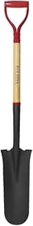 Drain SpadeShovel, Garden Spade Shovels for Digging Heavy Duty, Trenching,Planting,Transplanting,Metal Y-Grip,Wooden Handle,45Inch