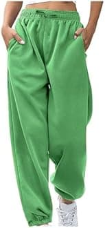 Womens Casual Joggers Cotton Sweatpants,Women Solid Color Trendy Athletic Pants,High Waisted Cute Sport Clothes