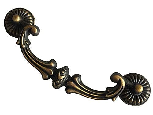 5" C-C (5 Inch Centers) Bail Drawer Pull Drop Handles Dresser Handle Cabinet Pull Hardware Vintage Style Antique Brass 128 mm Centers