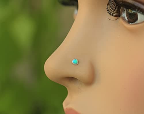 3mm Opal piercing nose stud