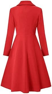 CURLBIUTY Women Swing Double Breasted Pea Coat Winter Long Overcoat Jacket