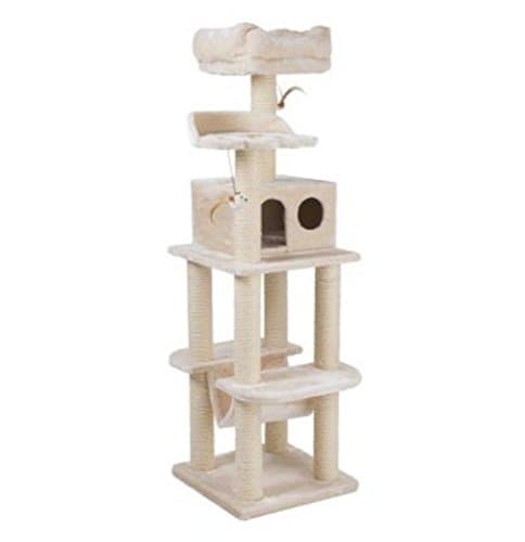 Extremely Sturdy 4 Layer Cat Tree With Several Platforms, Spacious Sleeping Bed And Play Den - Ideal Activity Tower For Multiple Cats