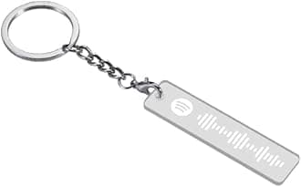Incrizma Personalized / Custom Engraved Music Spotify Keychain, Spotify Scan Code Keychain Personalized Spotify Code Keyring for Friends Couples