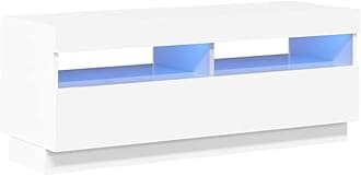 vidaXL TV Cabinet with LED Lights TV Unit Stand Entertainment Centre HiFi Storage Cabinet Lowboard Living Room Bedroom Furniture High Gloss White