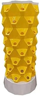 Hydroponics Growing System Vertical Tower Hydroponic Kit Gardening System with 80 Grow Sites, for Fruit Vegetable Plant Flower,Yellow