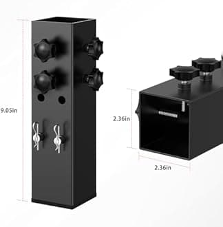 2025 Up Grade 4 Pack Carbon Steel Dorm Bed Riser 2.4" Diameter Metal Bed Riser for Square Wooden Bed Frame, Table Adjustable to 3.2", 5.1" Height (for Bed Leg 2.3-3.1")
