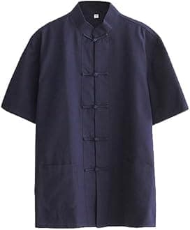 ZooBoo 100% Cotton Short Sleeve Kung Fu Shirt – Traditional Chinese Martial Arts Top for Men & Women