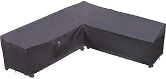 Heavy Duty Outdoor Storm Grey 5-Seater Waterproof 600D Patio Sectional Couch, 85"x85", V-Shaped