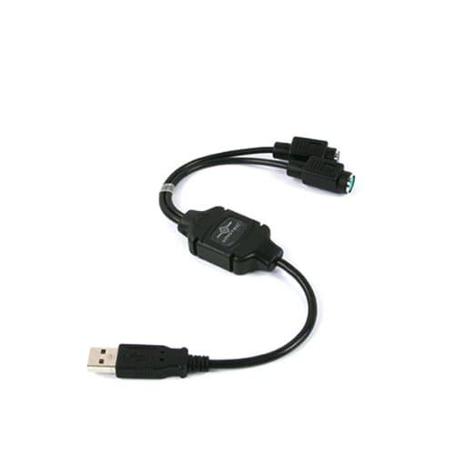 VantecThermal Technologies Smartteck CB-USB2PS2 Adaptor for USB-2 x PS/2 Male to Male Cable 0.35 m Windows 98SE/ME/2000/XP/Vista Black