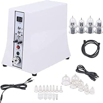 R A products Body Shaping Massage Multi-Function Vacuum Cupping Machine Back Massager with Large Cups Cupping-Therapy Sets-White