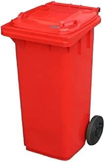 Red 120 ltr Wheelie Bin - Half Size Household Wheelie Bin (For Many Councils) - Tough & Durable - For All Your Outdoor Rubbish & Recycling - EN840 Certified & Tested