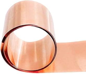 Pure Copper Metal Foil Roll, 0.4mm Thickness x 200mm Width x 1M Length, 99.9% Copper Sheet Roll Copper Strip for Jewelry, Crafts, Repairs, Electrical