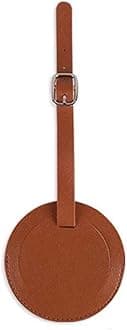 Luggage Tag Soft Portable Travel Accessories Baggage Name Tags Round Luggage Tag Airplane Check-in Suitcase Address Boarding Pass(Brown)