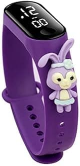 ZOVUTAZOVUTA Digital Dial Waterproof Stylish & Fashionable Wrist Smart Watch LED Band for Kids, Colorful Cartoon for Boys & Girls (Removable Silicon Strap) (Purple Gudia)
