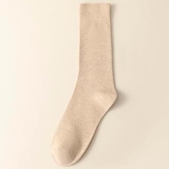 PUJANE Men's Dress Socks 5 Pairs Mens Cotton Calf Business Formal Socks Soft Breathable Athletic Long Crew Casual Socks