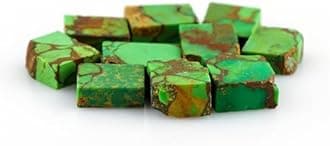 CRYSTALIS 10pcs Natural Green-Turquoise 8-12mm, Raw Crystals, Loose Gemstone Wholesale Bulk Rough Jewelry Making Supply, Chakra And Healing Stones, Wire Wrapping, DIY, Tumbling, Gem Collection