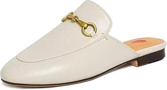 Vertundy Women's Mules Low Heel Flats Leather Slip On Backless Sandals for Girls Lady Work Slides