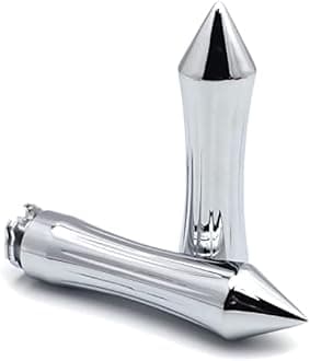 HTTMT7/8" Motorcycle Chrome Spike Handle Grips Compatible with H-D Road King/Ultra/Touring/VTX 1800/ Yamah Road Star