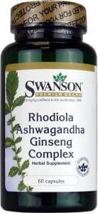 Swanson Rhodiola Ashwagandha Ginseng Complex - 60 caps