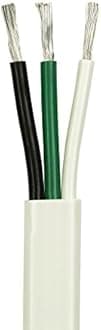 6/3 AWG UL 1426 (The Real Thing) Triplex Flat Marine Wire - Tinned Copper Boat Cable - 45 Feet - White PVC Jacket
