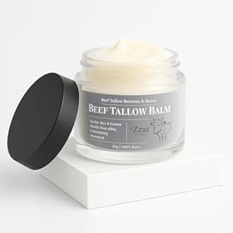 Zzaz Skin Care Beef Tallow Balm - 100% Pure Ingredients - Unscented Multipurpose Balm for Skincare - beef tallow for skin Moisturizer 2oz/60g
