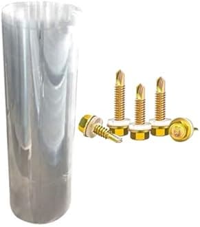 Clear Waterproof UV Protected Polycarbonate Sheet Panels for Garden Greenhouse Sun Room Window Roofing Cladding,All-Weather Outdoor Roof Covering,Easy to Cut and Bend,with Screws (0.5 * 30m)