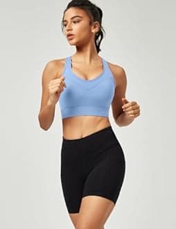 Ewedoos Sports Bras for Women High Support High Impact Sports Bras for Women Large Bust Push up Racerback Workout Running Bra