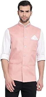 VASTRAMAY Men's Cotton Blend Nehru Jacket