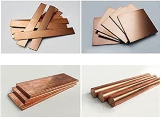 Bopaodao Copper Flat Bus Bar Stock 10mm x 30mm x 150mm / 5.91 inch Long, 1Pcs 10mm Thick 99.9% .999 C110 Pure Cu Copper Battery Metal Solid Round Busbar