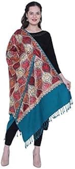 SWI WITH LABEL Women's Kashmiri Aari Embroidered Wool Stole