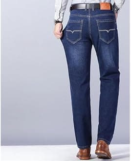 Men's Classic Relaxed Fit Jean Lightweight Straight Leg Washed Denim Jeans Retro Distressed Loose Fit Jean Pants