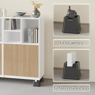 Napnapday Bed Risers 3 Inch Heavy Duty 9 Pack Bed Furniture Elevators, Black