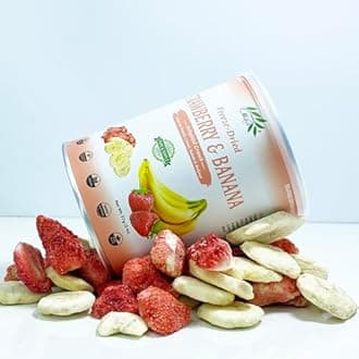 CHAVI Freeze-Dried Strawberry Banana - Pack of 2 x 2 oz - Healthy 1 Ingredient Superfood - No Added Sugars or Preservatives - Non-GMO, Vegan, Gluten-Free | Long Shelf Life | 2 Cans