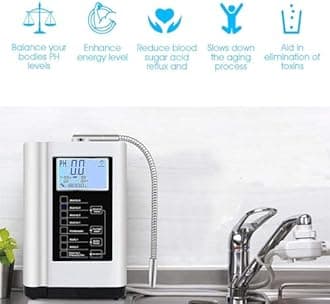 Water Ionizer,Aqua Ionizer,Water Purifier Machine PH 3.5-10.5 Alkaline Acid Water Machine,Up to -500mV ORP, 7 Water Settings/6000 Liters Per Filter/Auto-Cleaning/Intelligent Voice,White