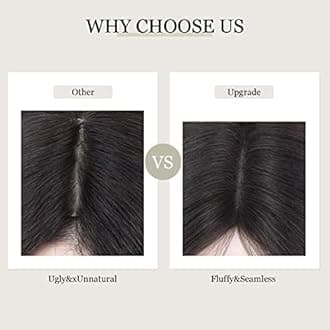 Real Human Hair Toppers for Women - No Bangs, Premium Remy Hair Toppers, 14inch