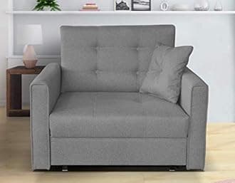 Mk Sofa Bed - Folding Single Sofa Bed Chairs - A Modern & Luxurious Furniture for Living, Drawing Room, Sofa Folding Bed with Premium Quality Fabric - Wooden Single Bed Available in Grey Color