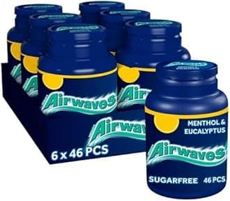 WRIGLEY'S AIRWAVES Sugar Free Chewing Gum 6 Packs - 60 Pieces