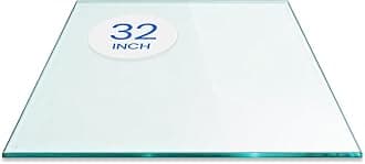 Dulles Glass 32 inch Square Glass Table Top - Tempered - 1/4" Thick Glass Surface, Safe Flat Polished, Eased Corners, Multipurpose for Dining Table, Patio, Coffee and End Table