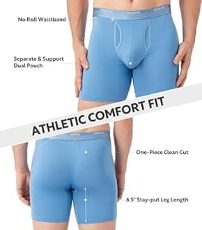 Separatec Mens Underwear with Pouch for balls Anti Chafing Underwear Men Athletic Sport Performance Long Boxer Briefs 3 Pack