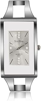 Women Simple Crystal Cuff Bangle Bracelet Analog Quartz Wrist Watches