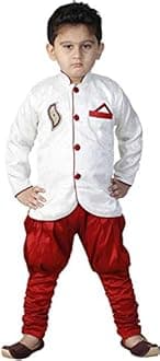 Avistar Boys Cotton Blended Sherwani and Breeches Set