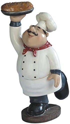 13.75 Inch Chef Serving a Bread Figurine