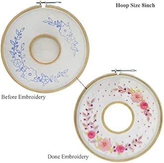 Embroiderymaterial DIY Embroidery Cross Stitch Art Kit-Craft Materials & Printed Tutorial Pages Included