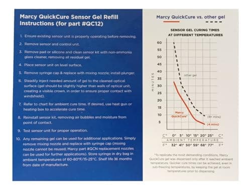 BAP Marcy Quick Cure Auto Windshield Rain Sensor (Lens) Multi Gel Kit 12ml 2Part