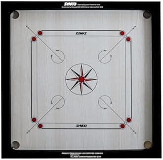 Synco Chakri Carrom Board 32 inch | Pro Trainer Board for Amateurs | 4mm Surface Thickness | Premium Vachellia Wood | Includes Coins, Strikers and Boric Powder