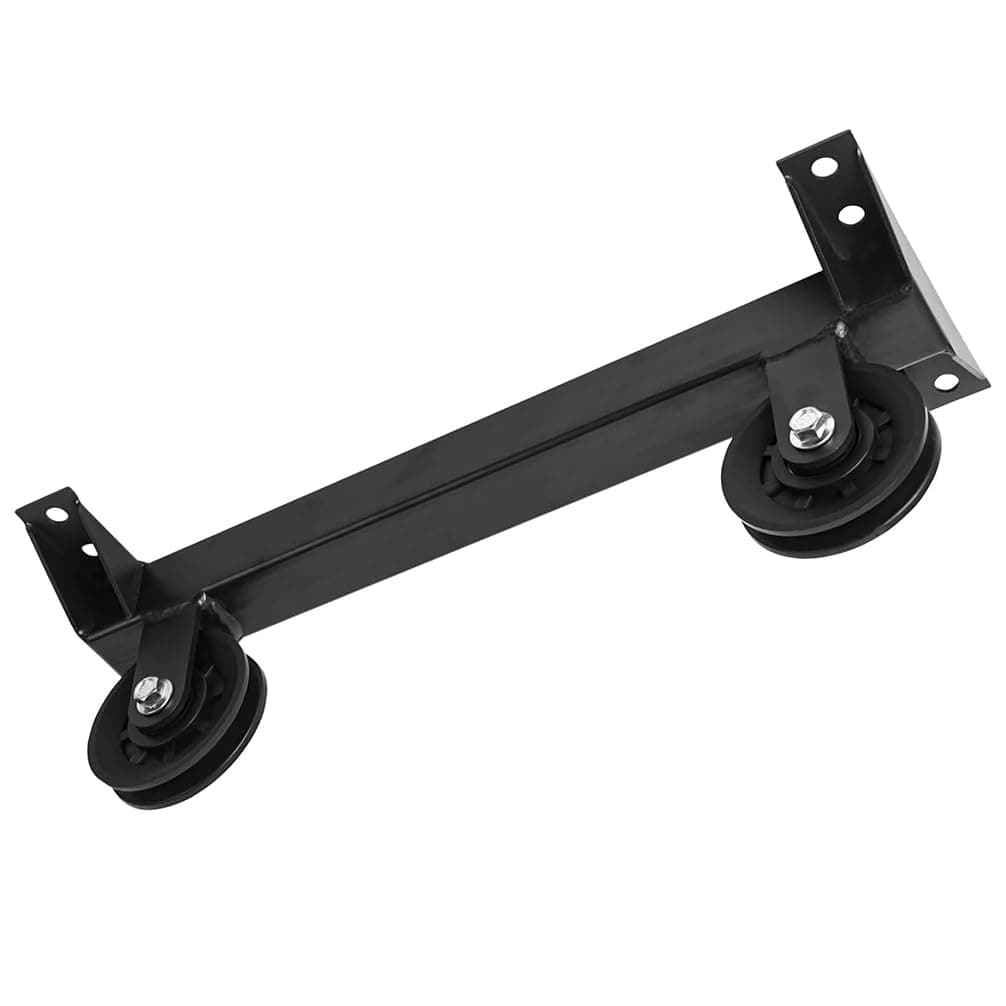 Luwint Ceiling Mount Gym Pulley System Stand, LAT Pulldown Squat Rack Attachments for DIY Home Gym Garage, 16”Hole Spacing (Bracket with Pre-installed Pulleys Only)