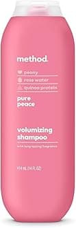 Method Volumizing Shampoo, Pure Peace with Rose, Peony, and Pink Sea Salt Scent Notes, Paraben and Sulfate Free, 14 oz (Pack of 1)